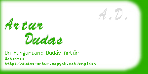 artur dudas business card