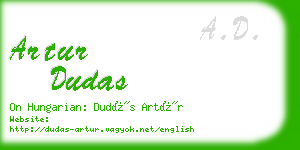 artur dudas business card